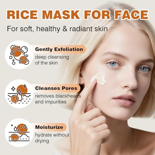 IREV Rice and Honey Glow Mask – Hydrating Clay Mask for Dry Sensitive Skin, 150g Avelisse