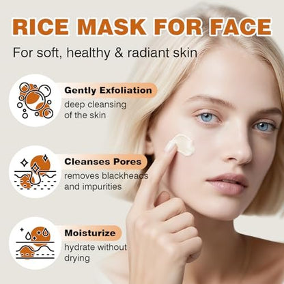 IREV Rice and Honey Glow Mask – Hydrating Clay Mask for Dry Sensitive Skin, 150g Avelisse