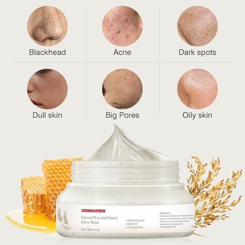 IREV Rice and Honey Glow Mask – Hydrating Clay Mask for Dry Sensitive Skin, 150g Avelisse
