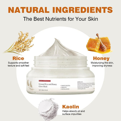 IREV Rice and Honey Glow Mask – Hydrating Clay Mask for Dry Sensitive Skin, 150g Avelisse