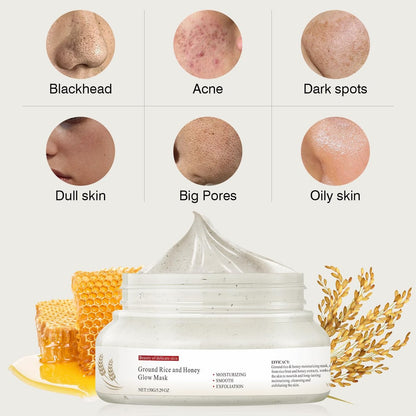 IREV Rice and Honey Glow Mask – Hydrating Clay Mask for Dry Sensitive Skin, 150g Avelisse