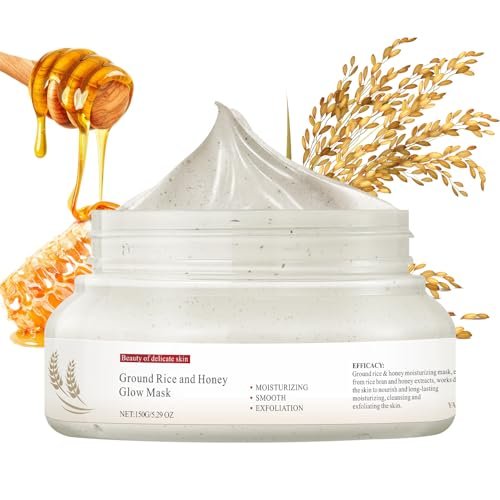 IREV Rice and Honey Glow Mask – Hydrating Clay Mask for Dry Sensitive Skin, 150g Avelisse