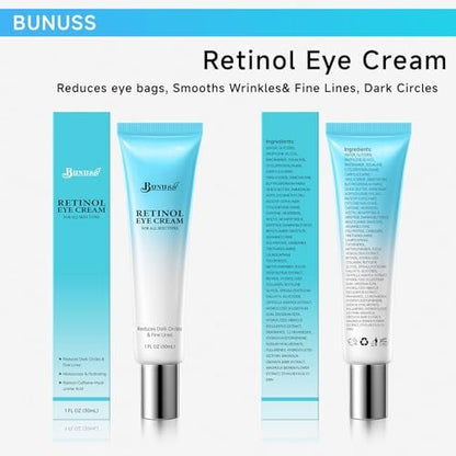 Retinol Eye Cream for Dark Circles, Puffiness & Anti-Aging | Peptides & Caffeine | 1 Fl Oz Avelisse