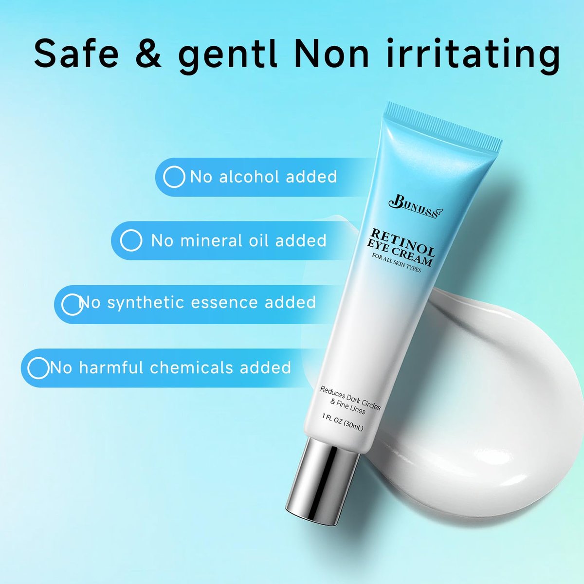Retinol Eye Cream for Dark Circles, Puffiness & Anti-Aging | Peptides & Caffeine | 1 Fl Oz Avelisse