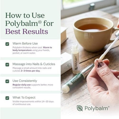 Clinically Proven Nail Repair Balm for Weak, Brittle, Damaged Nails | All Natural, Doctor Developed | Polybalm Avelisse