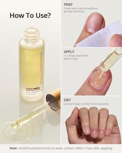 BTArtboxnails Naillush Nail Strengthener & Growth - Repair Damaged Nails, Strengthen Weak & Thin Nails, Extra Strong Nail Growth Treatment, Long Lasting Nail Hardener, 15ml Avelisse
