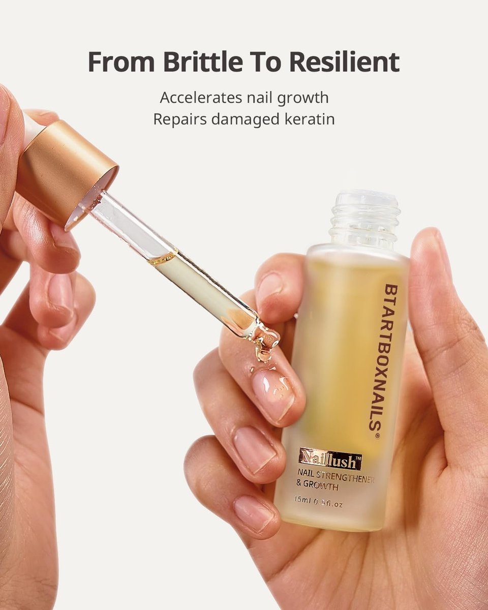 BTArtboxnails Naillush Nail Strengthener & Growth - Repair Damaged Nails, Strengthen Weak & Thin Nails, Extra Strong Nail Growth Treatment, Long Lasting Nail Hardener, 15ml Avelisse