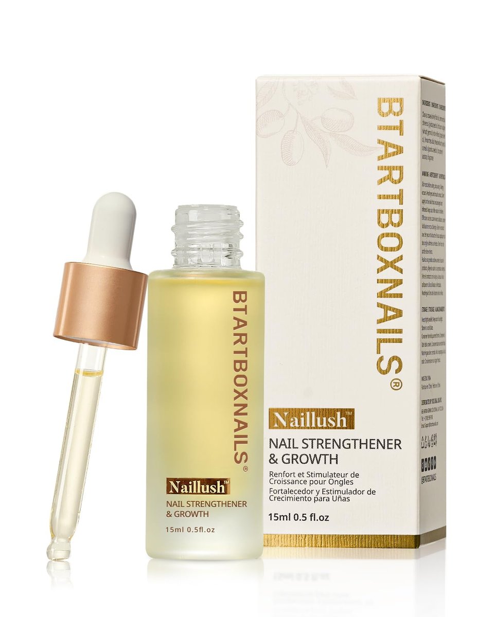 BTArtboxnails Naillush Nail Strengthener & Growth - Repair Damaged Nails, Strengthen Weak & Thin Nails, Extra Strong Nail Growth Treatment, Long Lasting Nail Hardener, 15ml Avelisse