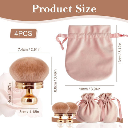 2 Pack Large Body Makeup Brush for Self Tanner - 3 Inch Wide Tanning Blend Brush - Soft Synthetic Hair for Powder, Foundation, Blusher, Bronzer (with Bonus Pouch)