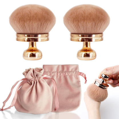 2 Pack Large Body Makeup Brush for Self Tanner - 3 Inch Wide Tanning Blend Brush - Soft Synthetic Hair for Powder, Foundation, Blusher, Bronzer (with Bonus Pouch)