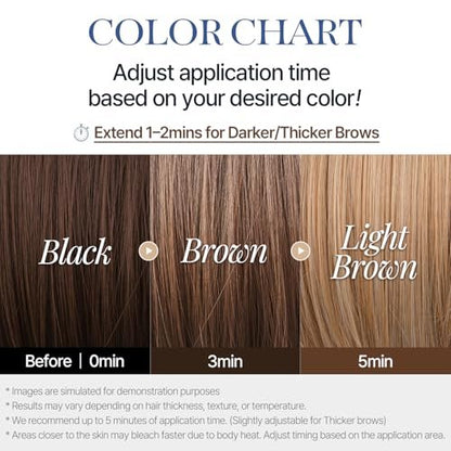 COSNORI Easy Brow Tone Changer – Gentle Lightening Formula for Soft, Natural Look – Brow Bleach Kit, At-Home Application, Quick Results in 2–3 Minutes, 5 Applications