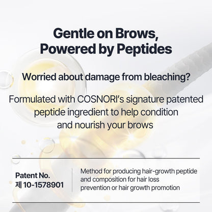COSNORI Easy Brow Tone Changer – Gentle Lightening Formula for Soft, Natural Look – Brow Bleach Kit, At-Home Application, Quick Results in 2–3 Minutes, 5 Applications