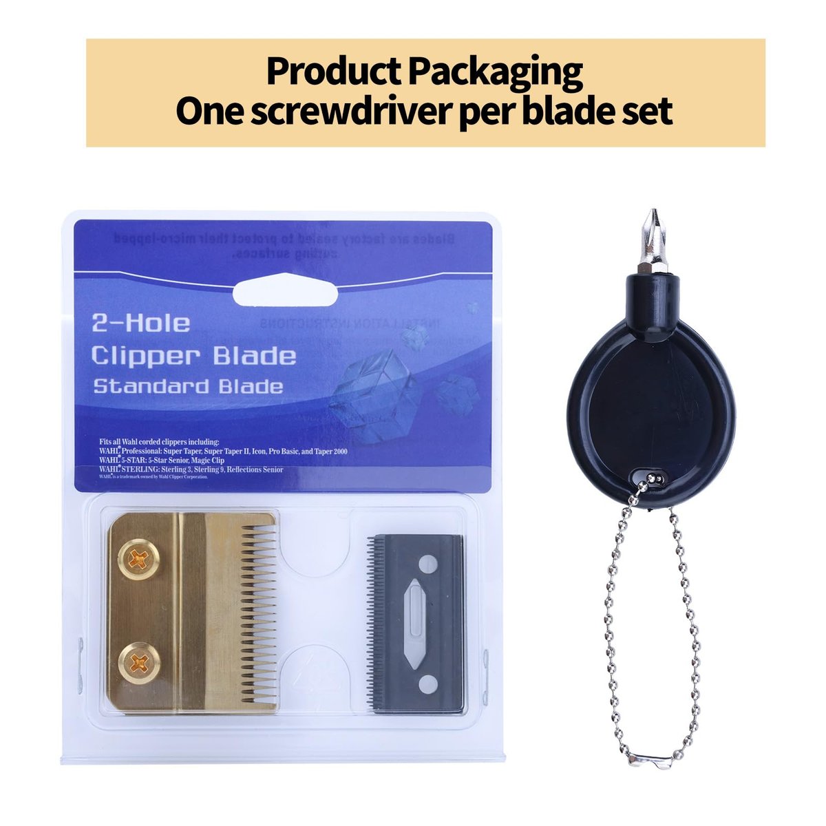 Professional 2-Hole Stagger Tooth Replacement Blade Set Gold for Wahl 5 Star Cordless Magic Clip - görsel 9