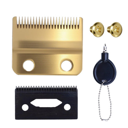 Professional 2-Hole Stagger Tooth Replacement Blade Set Gold for Wahl 5 Star Cordless Magic Clip