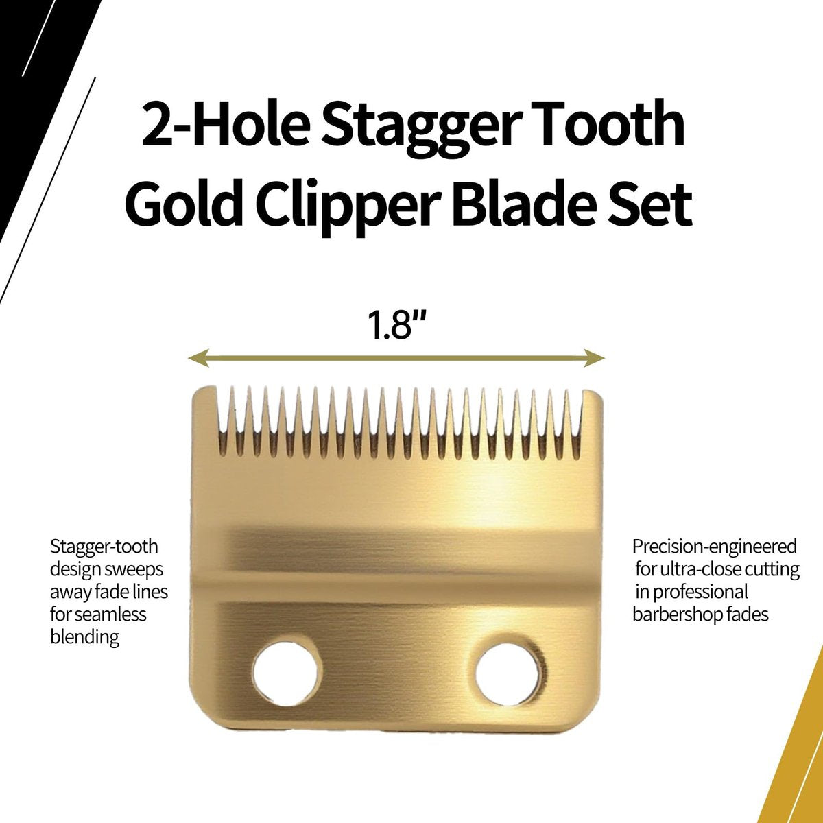 Professional 2-Hole Stagger Tooth Replacement Blade Set Gold for Wahl 5 Star Cordless Magic Clip - görsel 3