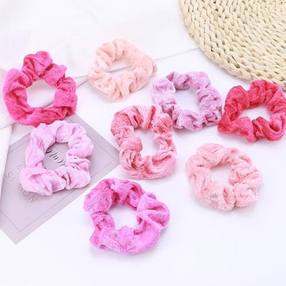 Velvet Scrunchies for Women - 75 Pcs No Damage Hair Ties for Thick & Thin Hair - Soft Ponytail Holders Bulk Gift