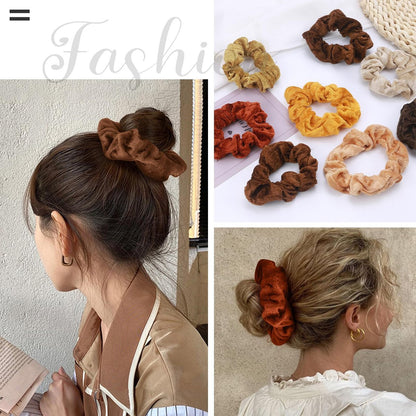 Velvet Scrunchies for Women - 75 Pcs No Damage Hair Ties for Thick & Thin Hair - Soft Ponytail Holders Bulk Gift