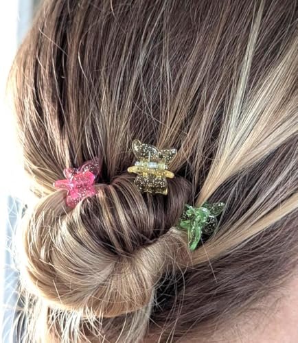 Glitter Mini Butterfly Hair Clips - Sparkly 90s Y2K Hair Accessories, 100 Pack Assorted Colors for Girls & Women - görsel 11