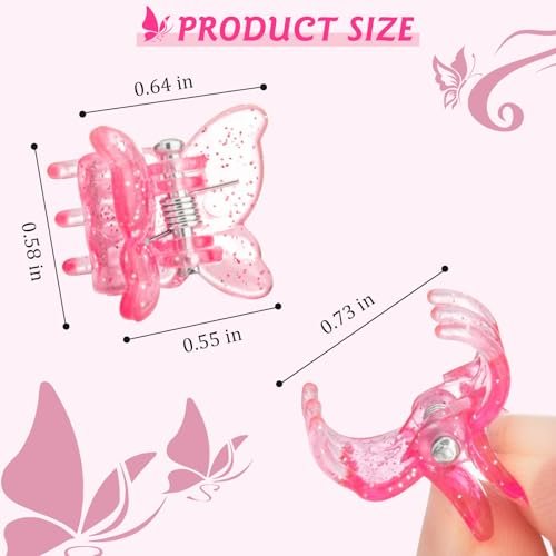 Glitter Mini Butterfly Hair Clips - Sparkly 90s Y2K Hair Accessories, 100 Pack Assorted Colors for Girls & Women - görsel 6