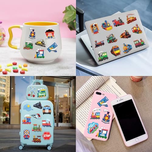 96 PCS Vintage Train Transportation Pre-Cut Temporary Tattoos for Kids | Super Cute Train Themed Birthday Party Favors, Supplies, Decorations, Fake Tattoo Stickers, School Rewards & Gifts Boys & Girls - görsel 12