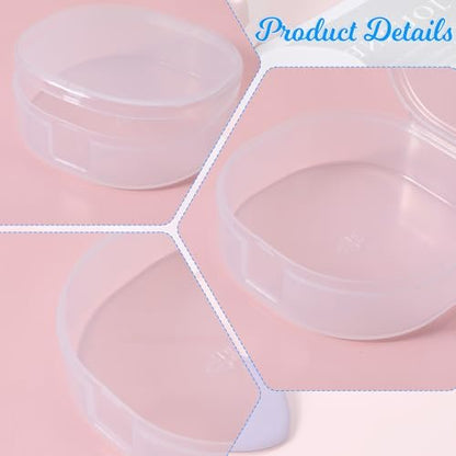 QfwdfcTrenz 4-Pack Plastic Cotton Square Holder - Portable Travel Cosmetic Pads Container for Makeup Remover Cottons, White