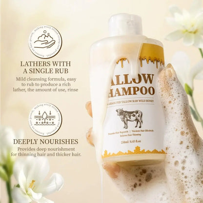 Tallow Shampoo and Conditioner Set – Natural Hair Care Kit for All Hair Types, Deeply Cleanse & Moisturize, Control Oil, Smooth Frizz, Strengthen Hair, Add Shine & Softness, Nourish Scalp & Hair Avelisse