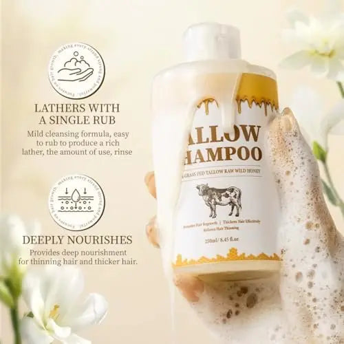 Tallow Shampoo and Conditioner Set – Natural Hair Care Kit for All Hair Types, Deeply Cleanse & Moisturize, Control Oil, Smooth Frizz, Strengthen Hair, Add Shine & Softness, Nourish Scalp & Hair Avelisse