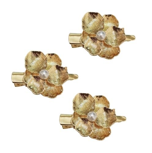6-Piece Vintage Gold Hair Clips and Bobby Pins Set - Metal Retro Pearl Flower Hair Accessories - görsel 10