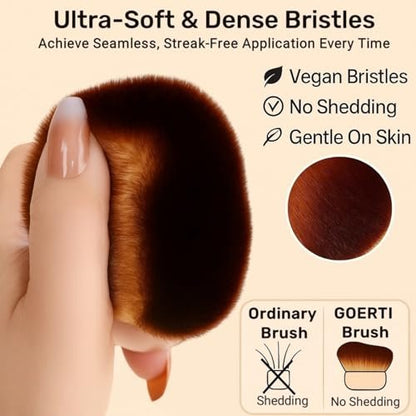 GOERTI Self Tanner Brush – Extra Large Kabuki Applicator for Streak-Free Sunless Tanning on Legs, Arms, Back, Chest, Face & Feet