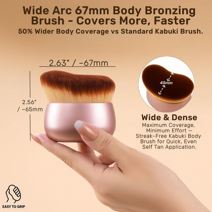 GOERTI Self Tanner Brush – Extra Large Kabuki Applicator for Streak-Free Sunless Tanning on Legs, Arms, Back, Chest, Face & Feet