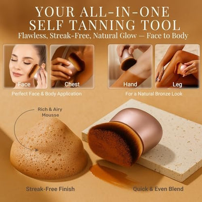 GOERTI Self Tanner Brush – Extra Large Kabuki Applicator for Streak-Free Sunless Tanning on Legs, Arms, Back, Chest, Face & Feet