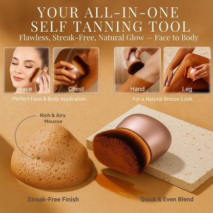 GOERTI Self Tanner Brush – Extra Large Kabuki Applicator for Streak-Free Sunless Tanning on Legs, Arms, Back, Chest, Face & Feet