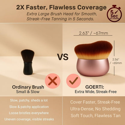 GOERTI Self Tanner Brush – Extra Large Kabuki Applicator for Streak-Free Sunless Tanning on Legs, Arms, Back, Chest, Face & Feet