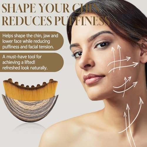 OMULIKJ Lymphatic Contour Face Brush: Dry Brushing Face Brush for Lymphatic Drainage, Chin & Jawline Sculpting - Wooden Massager for Fatigue Relief - görsel 12