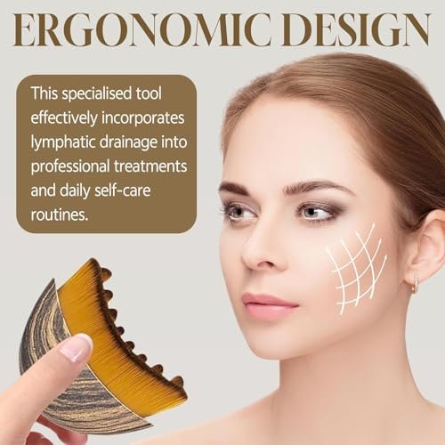 OMULIKJ Lymphatic Contour Face Brush: Dry Brushing Face Brush for Lymphatic Drainage, Chin & Jawline Sculpting - Wooden Massager for Fatigue Relief - görsel 10
