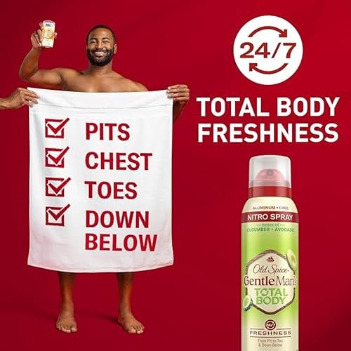 Old Spice Whole Body Deodorant Spray for Men, Aluminum Free, Cucumber + Avocado Scent, 24/7 Odor Protection, 3.5 oz (Pack of 3) Avelisse