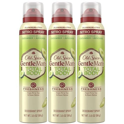 Old Spice Whole Body Deodorant Spray for Men, Aluminum Free, Cucumber + Avocado Scent, 24/7 Odor Protection, 3.5 oz (Pack of 3) Avelisse
