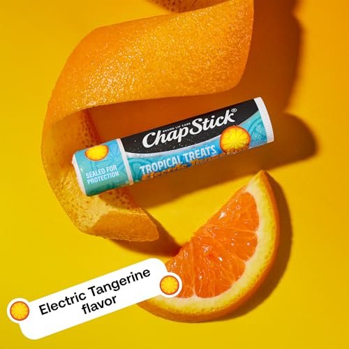 ChapStick Lip Care, Tropical Treats Collection (6 Sticks) – Electric Tangerine, Fizzy Grape & Zingy Watermelon Lip Balm, 0.15 Oz Each Avelisse