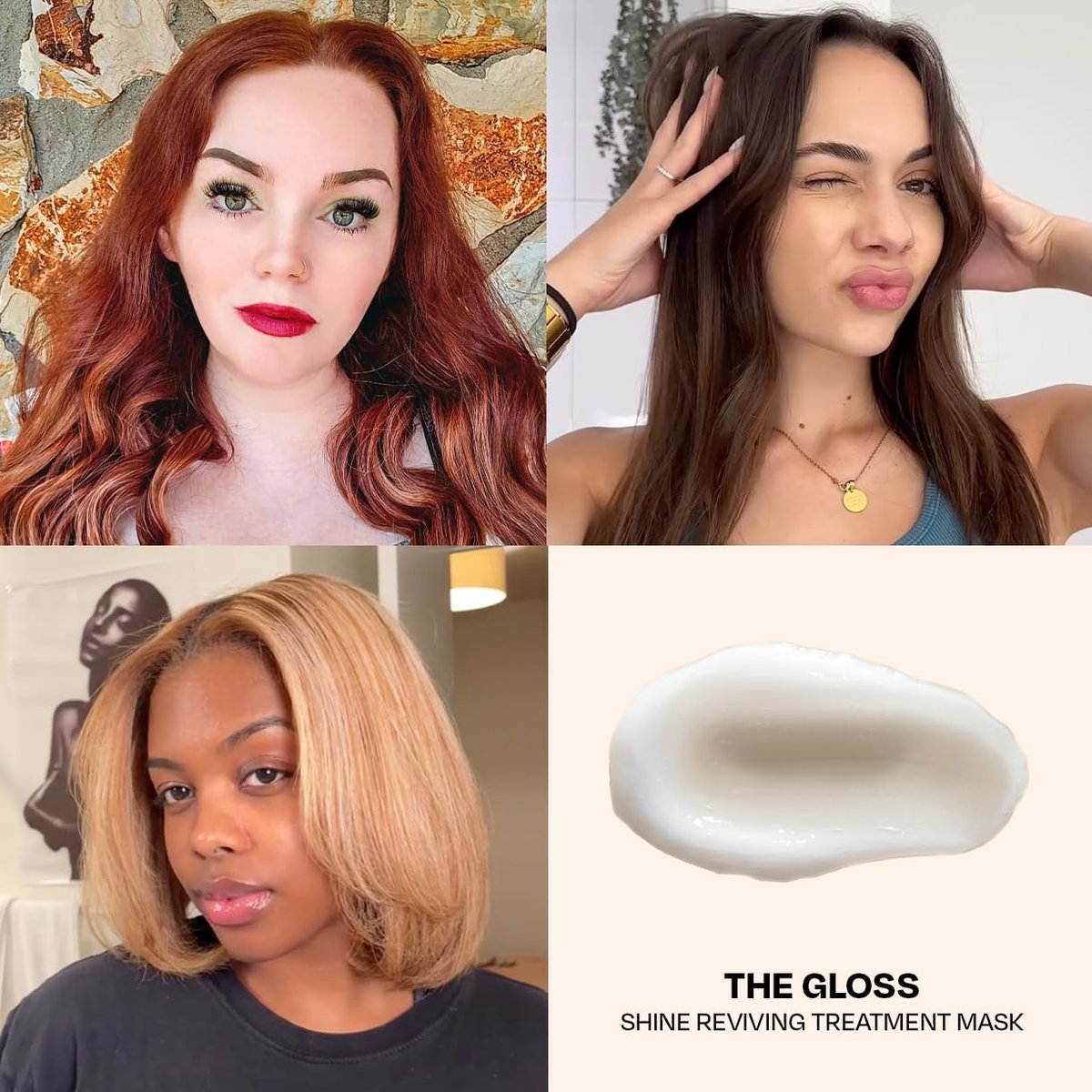 oVertone The Gloss Shine Reviving Treatment Mask for Hair - Deep Conditioning & High-Gloss Finish - Vegan & Cruelty-Free - Hydrates & Smooths Dull Hair - 4 oz Avelisse