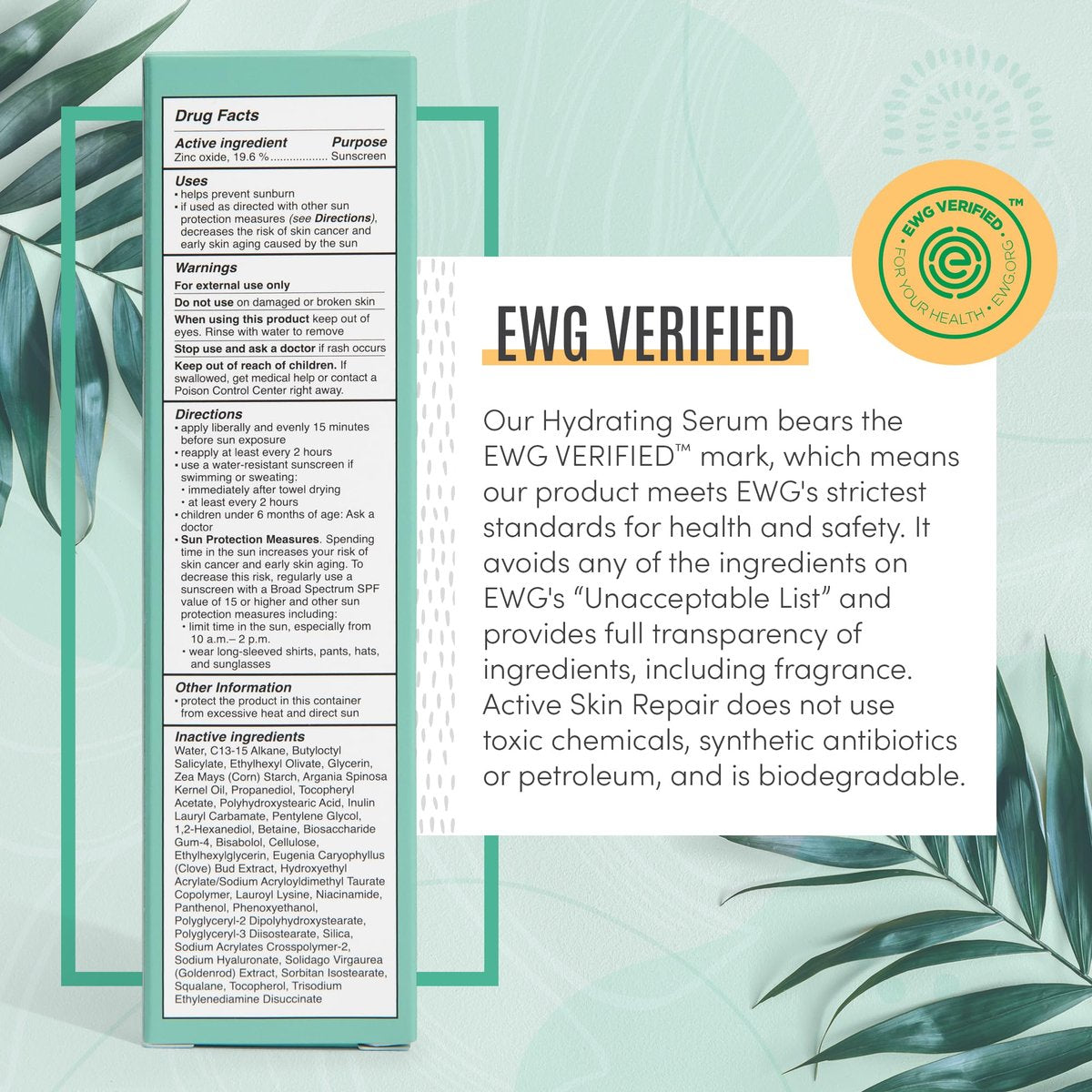 Active Skin Repair SPF 50 EWG-Certified Hydrating Daily Sunscreen and Face Moisturizer, Non-Nano Zinc, Non-Toxic Broad Spectrum Protection Hydrating Mineral Facial Sunscreen, 1.7 fl. oz. Avelisse