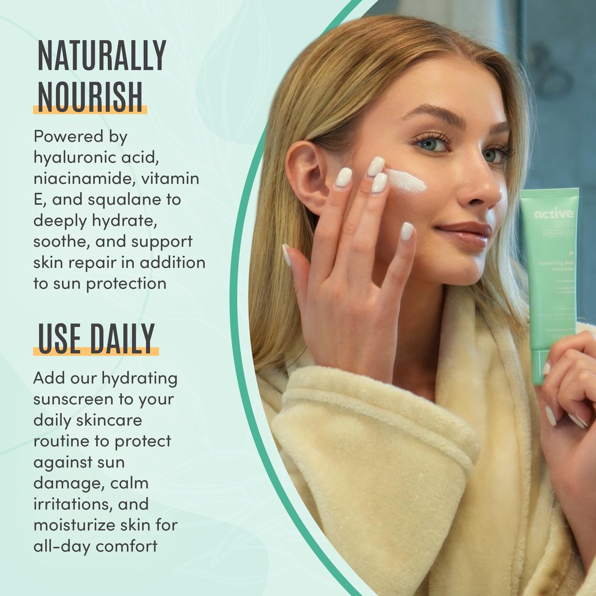 Active Skin Repair SPF 50 EWG-Certified Hydrating Daily Sunscreen and Face Moisturizer, Non-Nano Zinc, Non-Toxic Broad Spectrum Protection Hydrating Mineral Facial Sunscreen, 1.7 fl. oz. Avelisse
