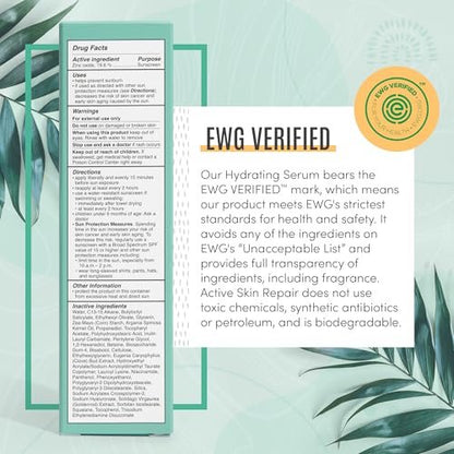 Active Skin Repair SPF 50 EWG-Certified Hydrating Daily Sunscreen and Face Moisturizer, Non-Nano Zinc, Non-Toxic Broad Spectrum Protection Hydrating Mineral Facial Sunscreen, 1.7 fl. oz. Avelisse