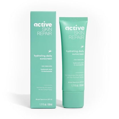 Active Skin Repair SPF 50 EWG-Certified Hydrating Daily Sunscreen and Face Moisturizer, Non-Nano Zinc, Non-Toxic Broad Spectrum Protection Hydrating Mineral Facial Sunscreen, 1.7 fl. oz. Avelisse