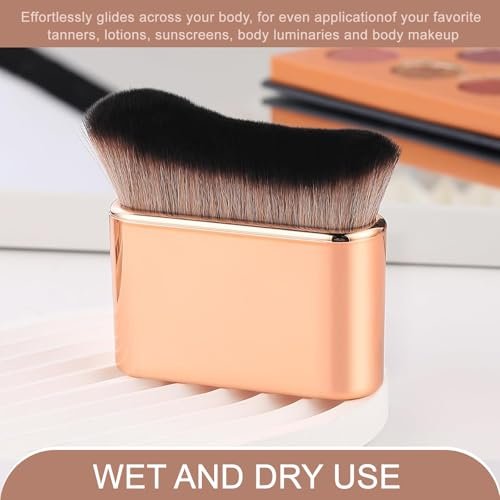 KINGMAS Self Tanner Brush - Kabuki Body Makeup Brush, Soft Vegan Tanning Brush for Foundation, Bronzer, Self Tan Back Applicator Body Face Blending Brush - görsel 10