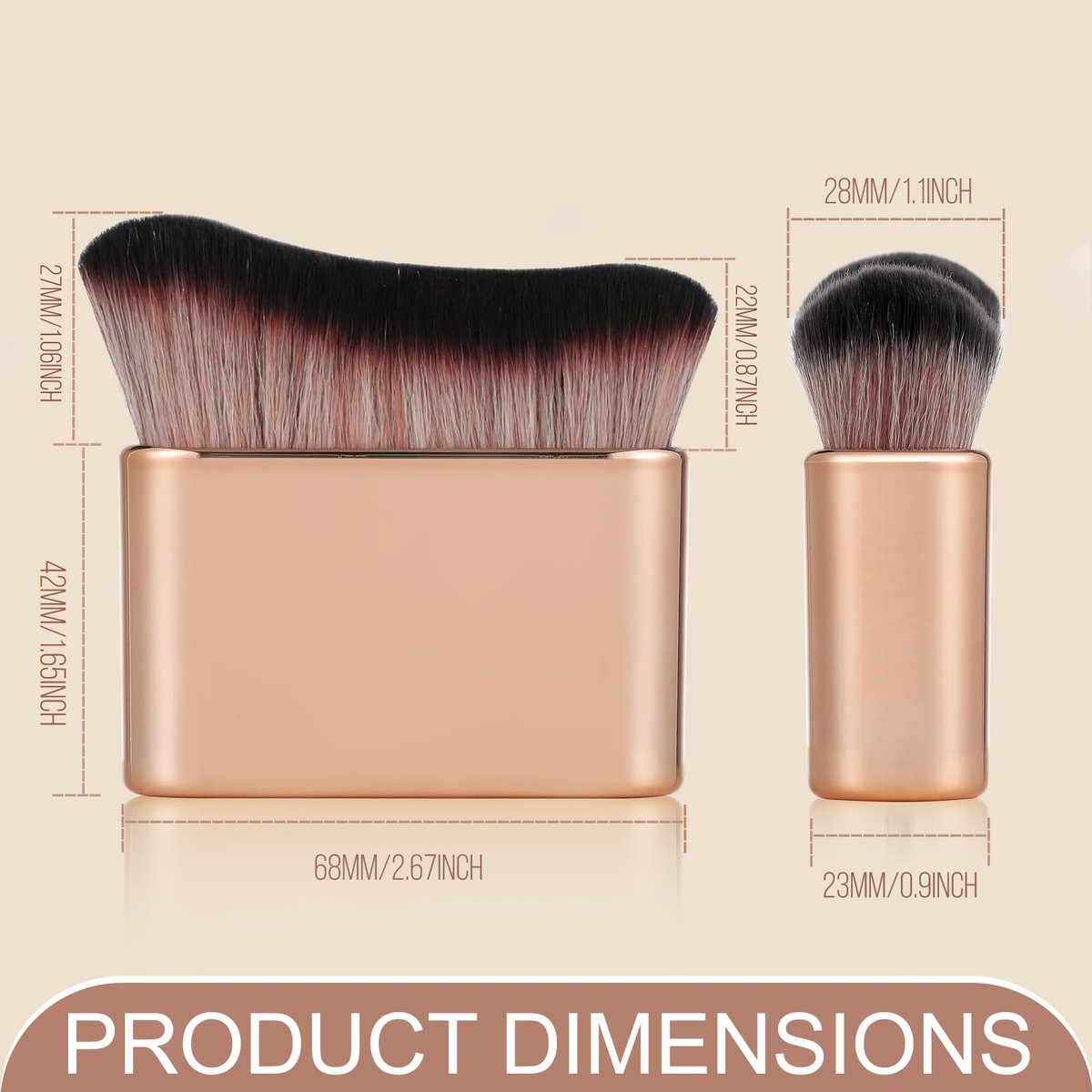 KINGMAS Self Tanner Brush - Kabuki Body Makeup Brush, Soft Vegan Tanning Brush for Foundation, Bronzer, Self Tan Back Applicator Body Face Blending Brush - görsel 5