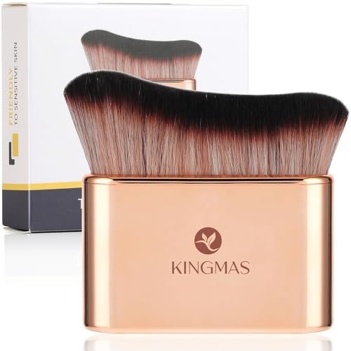 KINGMAS Self Tanner Brush - Kabuki Body Makeup Brush, Soft Vegan Tanning Brush for Foundation, Bronzer, Self Tan Back Applicator Body Face Blending Brush - görsel 2