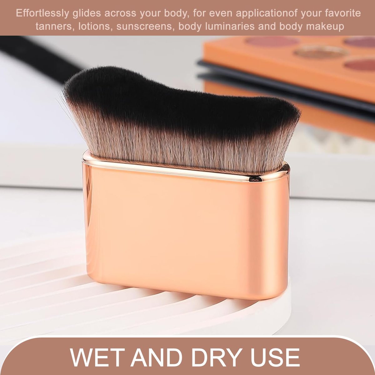 KINGMAS Self Tanner Brush - Kabuki Body Makeup Brush, Soft Vegan Tanning Brush for Foundation, Bronzer, Self Tan Back Applicator Body Face Blending Brush - görsel 9