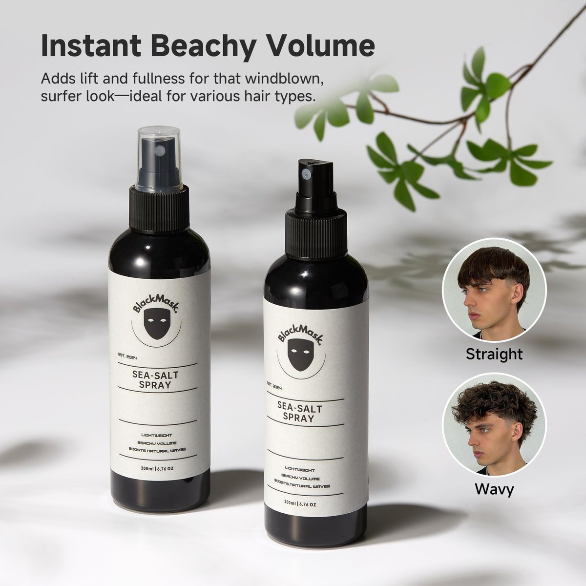 BlackMask Sea Salt Spray for Men – Beach Wave Hair Texture Spray with Natural Matte Finish – Adds Definition, Volume & Texture (7 Fl Oz) - görsel 7