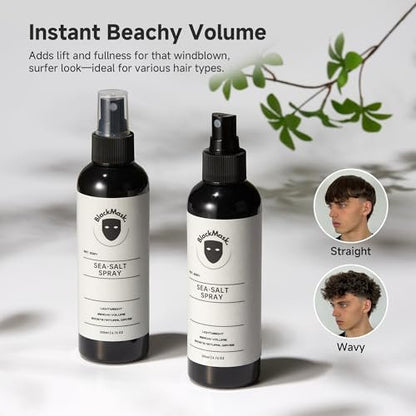 BlackMask Sea Salt Spray for Men – Beach Wave Hair Texture Spray with Natural Matte Finish – Adds Definition, Volume & Texture (7 Fl Oz)
