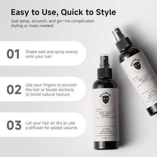 BlackMask Sea Salt Spray for Men – Beach Wave Hair Texture Spray with Natural Matte Finish – Adds Definition, Volume & Texture (7 Fl Oz) - görsel 12